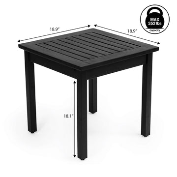 Archer 18.9" Modern Classic Square Slatted Solid Acacia Wood Indoor/Outdoor Adirondack Side Table
